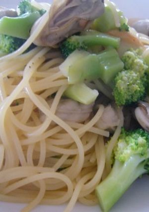カキとブロッコリーのスパゲティ-レシピのメイン写真