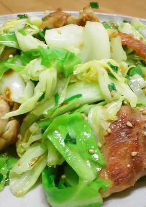 キャベツと鶏肉のネギ塩炒め-レシピのメイン写真