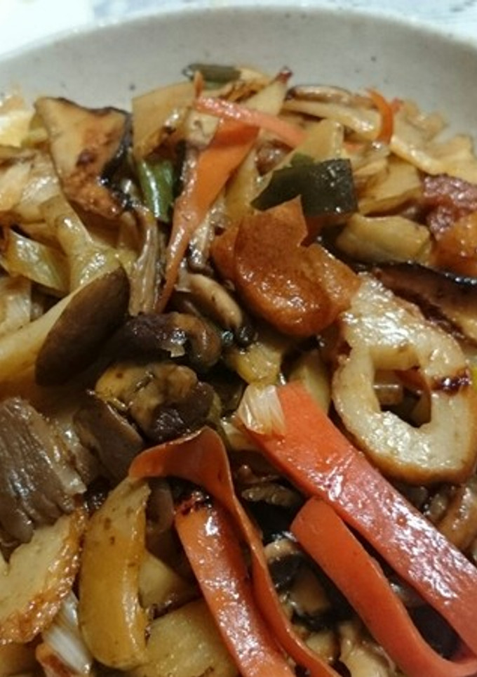 キクイモ、4種キノコなど激旨の油炒め-レシピのメイン写真