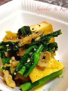 厚揚げと菜の花の甘辛煮-レシピのメイン写真