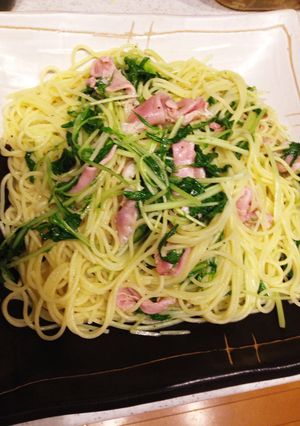 水菜と生ハムのスパゲティー-レシピのメイン写真