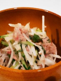 大根・きゅうり・ツナの梅肉和えサラダ-レシピのメイン写真