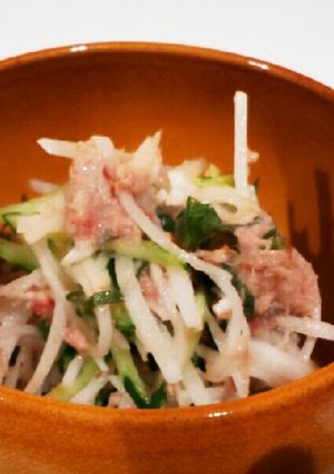 大根・きゅうり・ツナの梅肉和えサラダ-レシピのメイン写真
