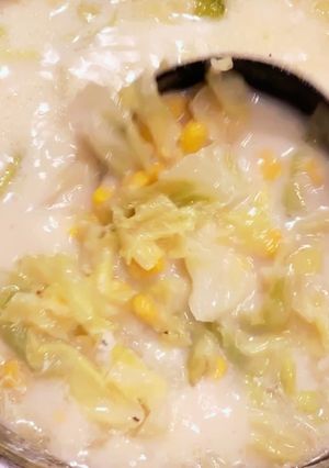 キャベツとコーンの牛乳みそ汁-レシピのメイン写真