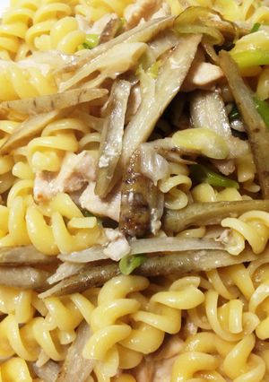 鶏ごぼうの和風クリームパスタ-レシピのメイン写真