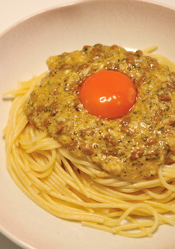 こぼれ梅と納豆の和風パスタ-レシピのメイン写真