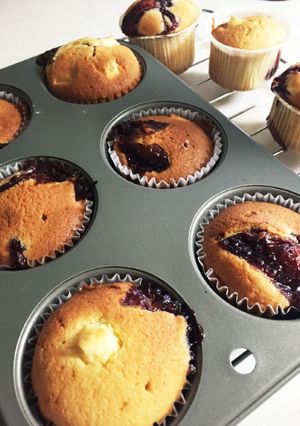 ラズベリーとクリームチーズの米粉マフィン-レシピのメイン写真