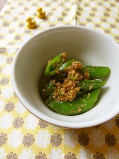 【副菜】スナップエンドウの胡麻和え-レシピのメイン写真