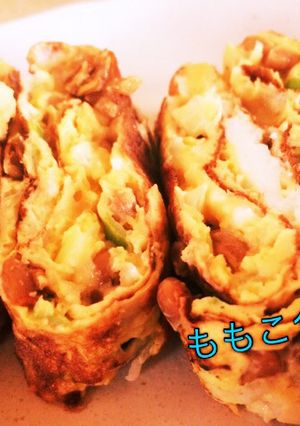 おかずが足りない時に！納豆卵焼き-レシピのメイン写真