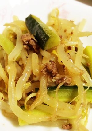ゴマ香る!もやしと胡瓜の中華炒め-レシピのメイン写真