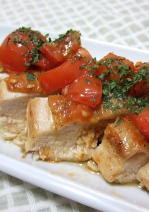 カリカリチキンをトマトでさっぱりと…-レシピのメイン写真