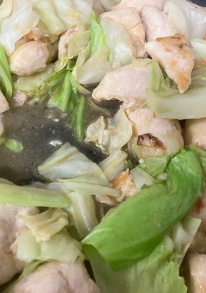 鶏胸肉とキャベツの胡麻味噌炒め-レシピのメイン写真
