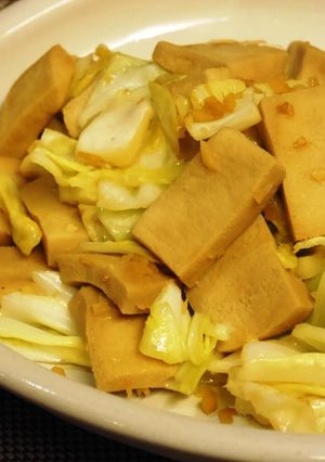 高野豆腐とキャベツの生姜醤油炒め-レシピのメイン写真