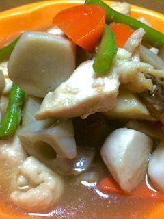 俺流!冷凍根菜と鶏ムネ肉で簡単筑前煮-レシピのメイン写真