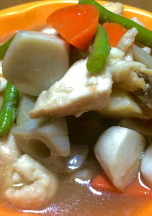 俺流！冷凍根菜と鶏ムネ肉で簡単筑前煮-レシピのメイン写真