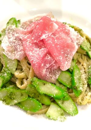 糖質制限パスタ！アスパラのバジルパスタ-レシピのメイン写真