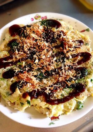 覚書子供と簡単ランチ挽き肉野菜お好み焼き-レシピのメイン写真