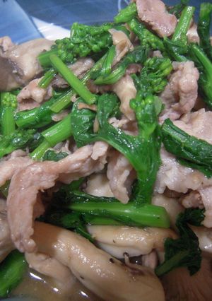 ＊菜の花ときのこの豚肉炒め＊-レシピのメイン写真