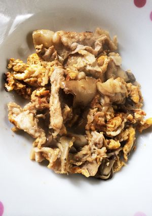 簡単!豚肉と舞茸の卵とじ◎-レシピのメイン写真
