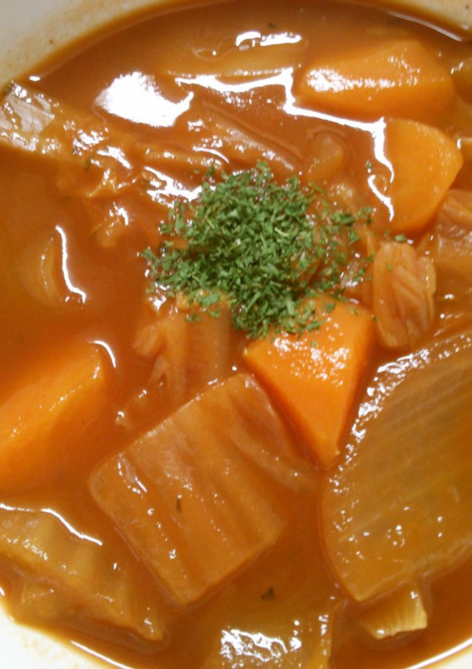 トマトジュースで　白菜　玉ねぎのトマト煮-レシピのメイン写真