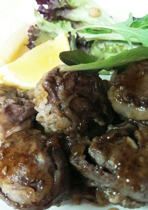 牛薄切り肉×ミンチロールスチーキ◆焼肉味-レシピのメイン写真