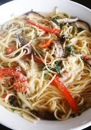 椎茸と青シソのコンソメスープスパゲッティ-レシピのメイン写真