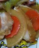 鶏ﾓﾓでｺﾞﾏ酢醤油の照り焼き