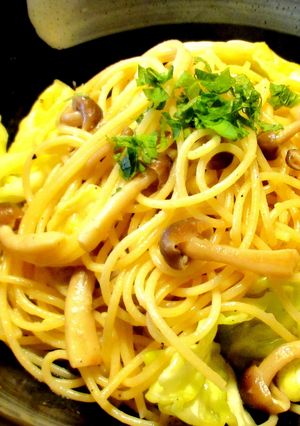 キャベツとしめじのわさび風味パスタ-レシピのメイン写真
