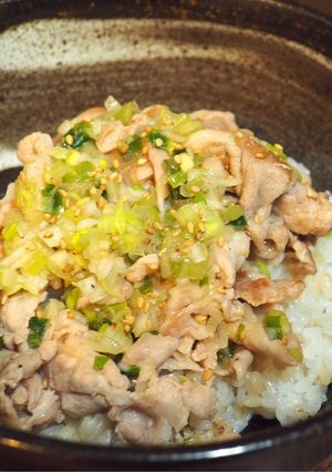 ネギ塩豚丼-レシピのメイン写真