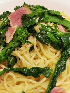 菜の花とベーコンのスパゲッティ-レシピのメイン写真