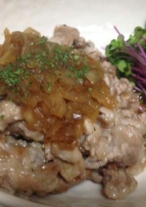 ポン酢と玉ねぎの甘みで!豚コマの炒め物!-レシピのメイン写真
