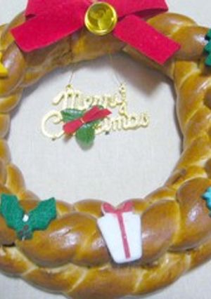 クリスマスリース　パン-レシピのメイン写真