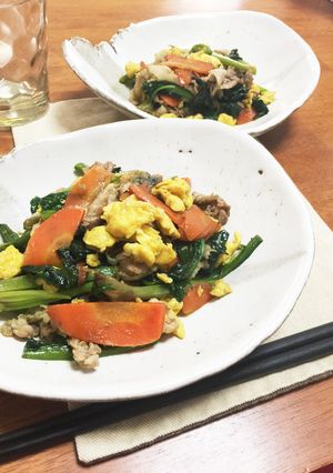 ほうれん草のにんにく×オイスター炒め-レシピのメイン写真