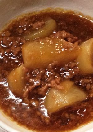 カブと豚ひき肉の煮物-レシピのメイン写真