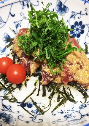 胡麻香る！簡単！かつおの漬け丼！-レシピのメイン写真
