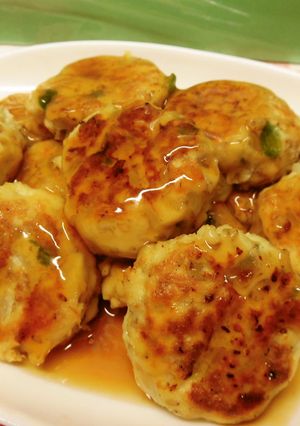 麩と豆腐でつくね風甘酢あんかけ♪-レシピのメイン写真