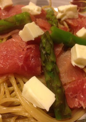 生ハムとアスパラのパスタ-レシピのメイン写真