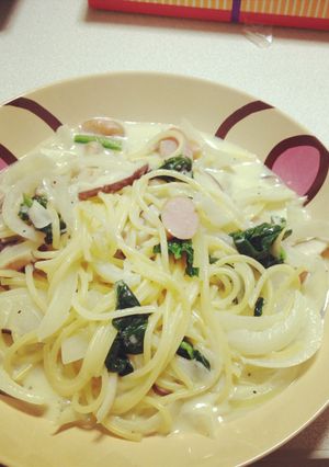 ココナッツオイルのクリームパスタ-レシピのメイン写真