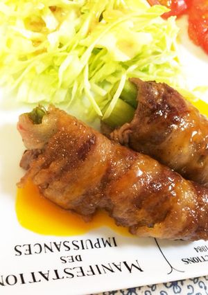 うちカフェごはん＊牛バラ肉のアスパラ巻き-レシピのメイン写真