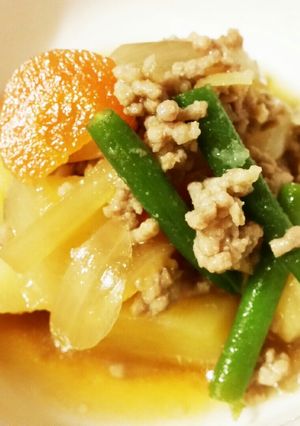 ◇豚ﾐﾝﾁで肉じゃが◇-レシピのメイン写真