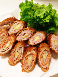 生ハムとスモークサーモンのチーズ巻きカツ-レシピのメイン写真