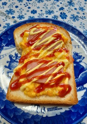 レンジ炒りたまのフィッシュバーグトースト-レシピのメイン写真