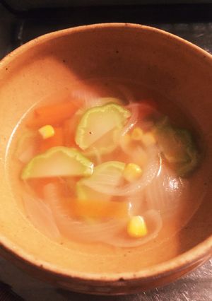ブロッコリーの茎入り 本だし野菜スープ-レシピのメイン写真