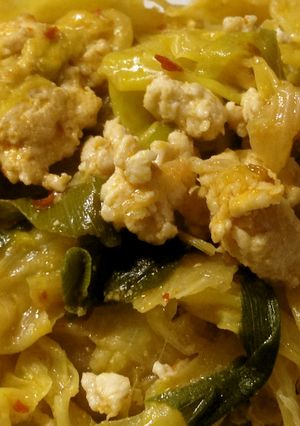 鶏ひき肉とキャベツの辛みそ炒め✾-レシピのメイン写真