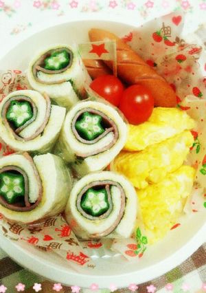 *✿オクラを巻いて☺和風ロールサンド✿*-レシピのメイン写真