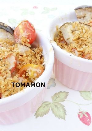 ✿ミニトマト＆茄子のマヨチーズココット✿-レシピのメイン写真