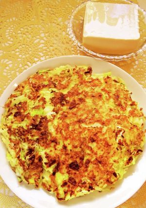 ☺ダイエットに♪簡単豆腐入りお好み焼き☺-レシピのメイン写真