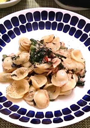 シンプルで簡単☆春菊とツナのパスタ-レシピのメイン写真