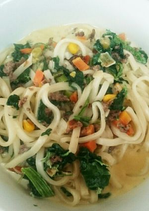 香味ペーストで簡単ミルクうどん☆-レシピのメイン写真
