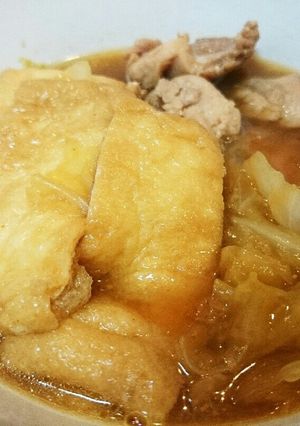 ヨシダソースで☆キャベツと油揚げの甘辛煮-レシピのメイン写真